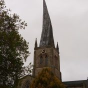 a clock on Church of St Mary and All Saints, Chesterfield
